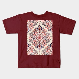 Modern Folk in Coral Red and Indigo Kids T-Shirt